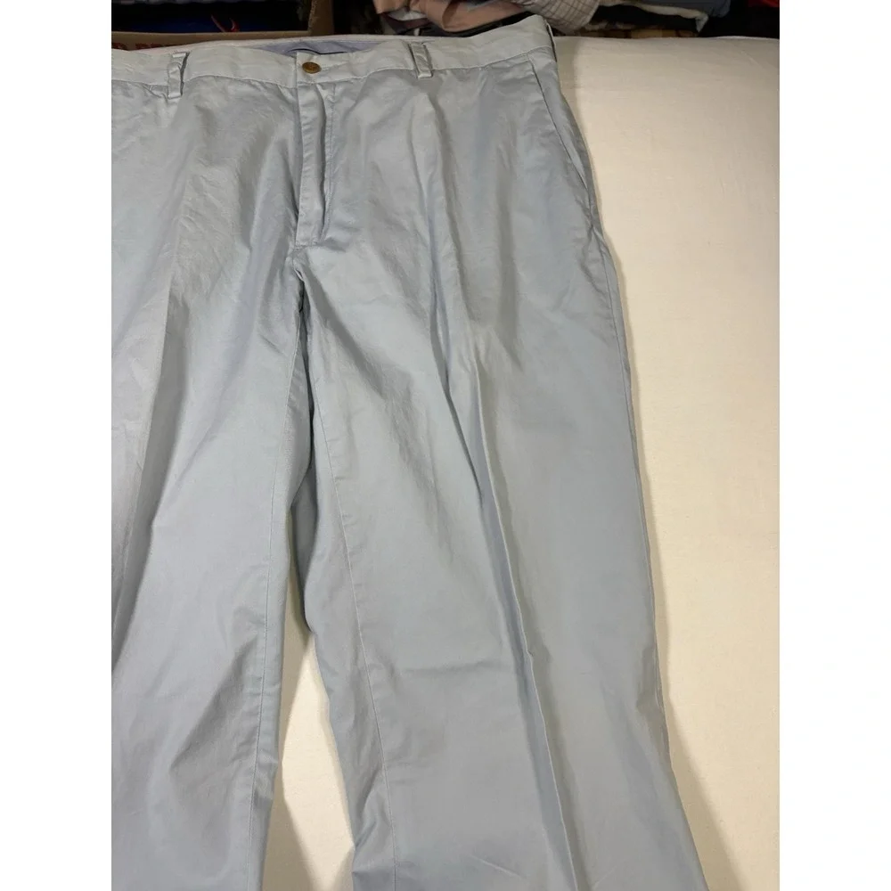 Polo Ralph Lauren Mens 36x34 Light Blue Pima Cotton Chino Flat Front Pants